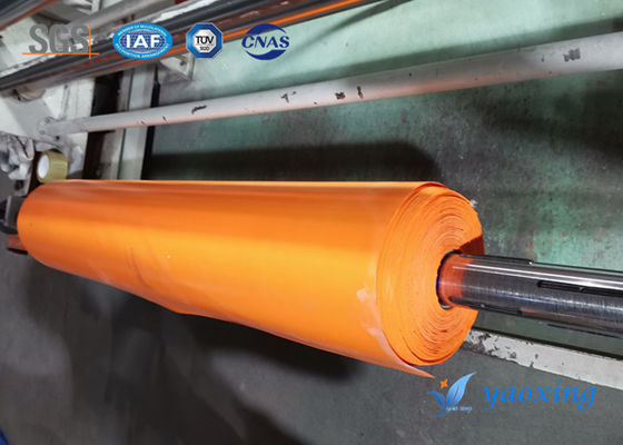 ไฟเบอร์กลาสเคลือบซิลิโคนสีส้ม 0.8 มม. ทนไฟสำหรับรถไฟใต้ดิน